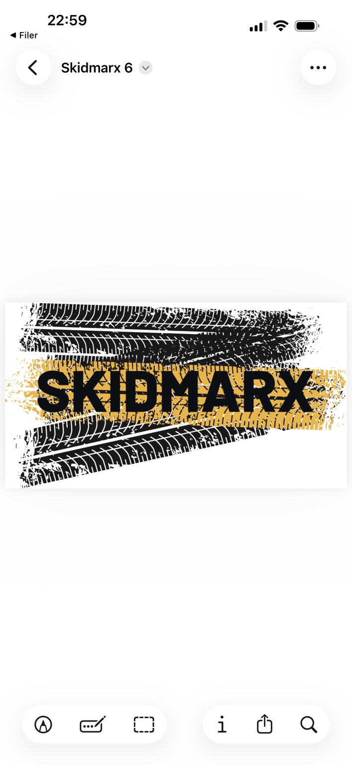 SkidmarX – rektangulær logo med dekkspor